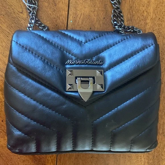 NWT Marina Galanti Black Leather Cross Body - Picture 13 of 15